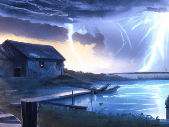 Thunderstorm near the lake house