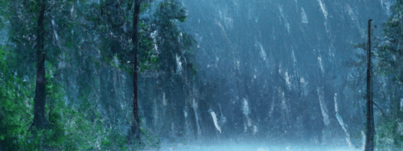 rain on lake