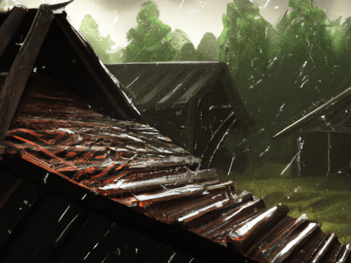 Heavy Rain & Robust Thunder on a Wood Roof