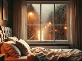 rain falling on a window