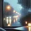 rain falling on a window.