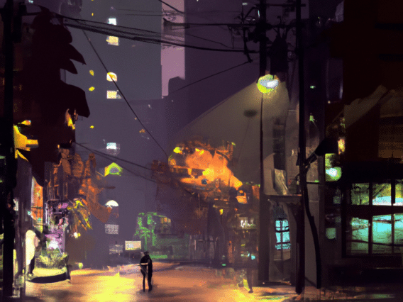 rainy night in korean streets