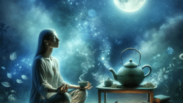 nocturnal tea ceremony scene-tea against anaxiety and insomnia