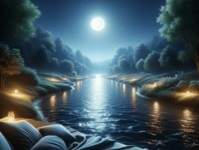 relaxing river at night